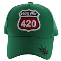 VM187 Marijuana Velcro Cap (Solid Kelly Green)