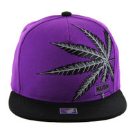 SM818 Marijuana Snapback Cap (Purple & Black)