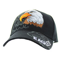 VM129 For Kids American USA Eagle Velcro Cap (Solid Black)