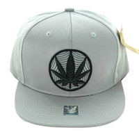 SM017 Marijuana Snapback Cap (Solid Grey)