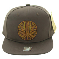 SM017 Marijuana Snapback Cap (Solid Brown)