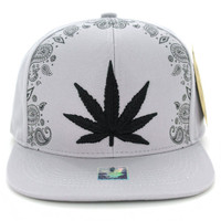 SM021 Marijuana Snapback Cap (Solid Grey)