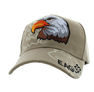 VM129 For Kids American USA Eagle Velcro Cap (Solid Khaki)