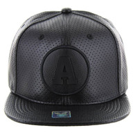SM022 Alabama PU Snapback Cap (Solid Black)