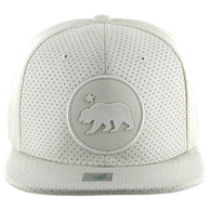 SM022 Cali Bear PU Snapback Cap (Solid White)