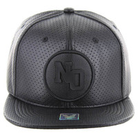 SM022 New Oleans PU Snapback (Solid Black)