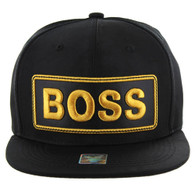 SM123 Boss Snapback Cap (Solid Black)