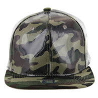 SP1000 Transparent Waterproof PVC Snapback Hat (Solid Military Camo)