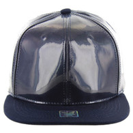 SP1000 Transparent Waterproof PVC Snapback Hat (Solid Navy)