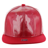 SP1000 Transparent Waterproof PVC Snapback Hat (Solid Red)