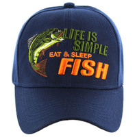 VM119 LIFE IS SIMPLE EAT & SLEEP FISH - NAVY