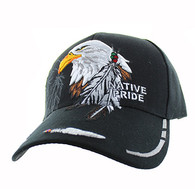 VM149 Native Pride Eagle Feather Velcro Cap (Solid Black)