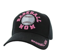 VM452 Baseball Mom Velcro Cap (Solid Black)