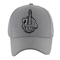 VM612 Finger Baseball Velcro Cap (Solid Heather Grey)
