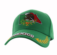 VM225 Mexico Flag Eagle Velcro Cap (Solid Kelly Green)
