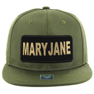 SM250 Mary Jane Snapback Cap (Solid Olive) - Gold Metal