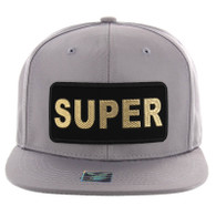 SM250 Super Snapback Cap (Solid Grey) - Gold Metal