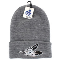 WB020 Feather Long Beanie (Solid Heather Grey)