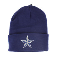 WB020 Star Long Beanie (Solid Navy)