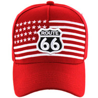VM186 Route 66 Road Velcro Cap (Solid Red)