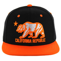 SM025 Cali Bear Snapback (Black & Orange)