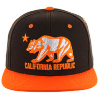 SM025 Cali Bear Snapback (Brown & Orange)