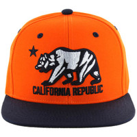 SM025 Cali Bear Snapback (Orange & Navy)