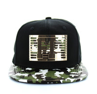 SM473 Florida State Metal Snapback (Black & Military Camo)
