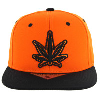 SM281 Marijuana Snapback Cap (Orange & Black)