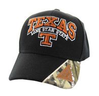 VM417 Texas State Velcro Cap (Black & Hunting Camo)