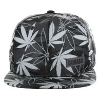 SM049 Marijuana Snapback Cap (Solid Grey Camo)