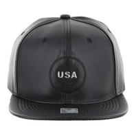 SM790 USA PU Snapback (Black & Black)