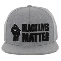 SM051 Black Lives Matter Snapback Cap (Solid Heather Grey )