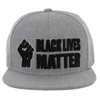 SM051 Black Lives Matter Snapback Cap (Solid Heather Grey )