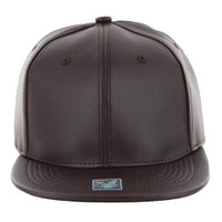 SP1001 Blank PU Snapback Hat (Solid Brown)