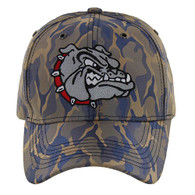 VM558 Bulldog Baseball Velcro Cap (Khaki & Blue)