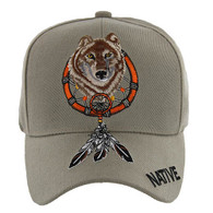 VM192 Native Pride Skull Velcro Cap (Solid Khaki)