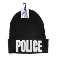 WB020 Police Long Beanie (Solid Black)