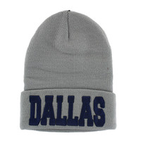 WB020 Dallas Long Beanie (Solid Light Grey)