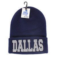 WB020 Dallas Long Beanie (Solid Navy)