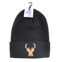 WB020 Deer Long Beanie (Solid Black)