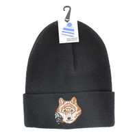 WB020 Wolf Long Beanie (Solid Black)