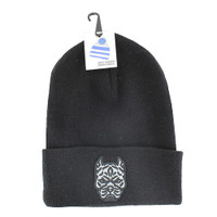 WB020 Pitbull Long Beanie (Solid Black)