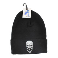 WB020 Skull Bandana Long Beanie (Solid Black)