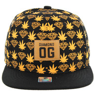 SM031 Marijuana D.OG Snapback Cap (Black)