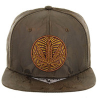 SM017 Marijuana Snapback hat (Brown Camo)