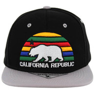 SM012 Cali Bear Snapback Cap (Black & Grey)
