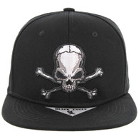 SM021 Skull Snapback (Black)