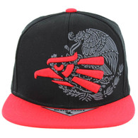 SM9034 Mexico Eagle Snapback (Black & Red - Red)