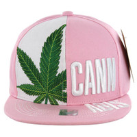 SM2002 Marijuana Cannabis Snapback (Pink)